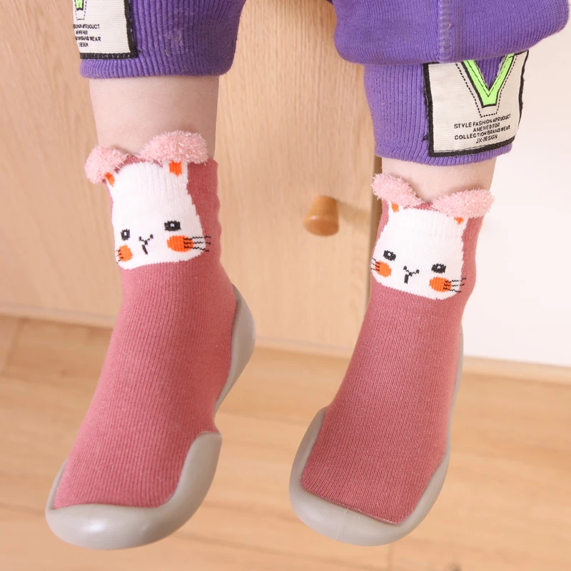 Chidren Slipper Fashion Toddler Anti-slip Comfortable Kids Rubber Sock Baby Casual Shoes Knitted Soft Infant First Walker baby shoes soft sole shoes