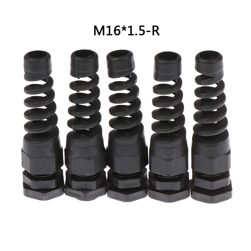 5 шт. IP67 Водонепроницаемый M12/M16/M18/M20 кабельный ввод Разъем пластик Flex спираль натяжения протектор для 3-12 мм провода нитки - Цвет: C