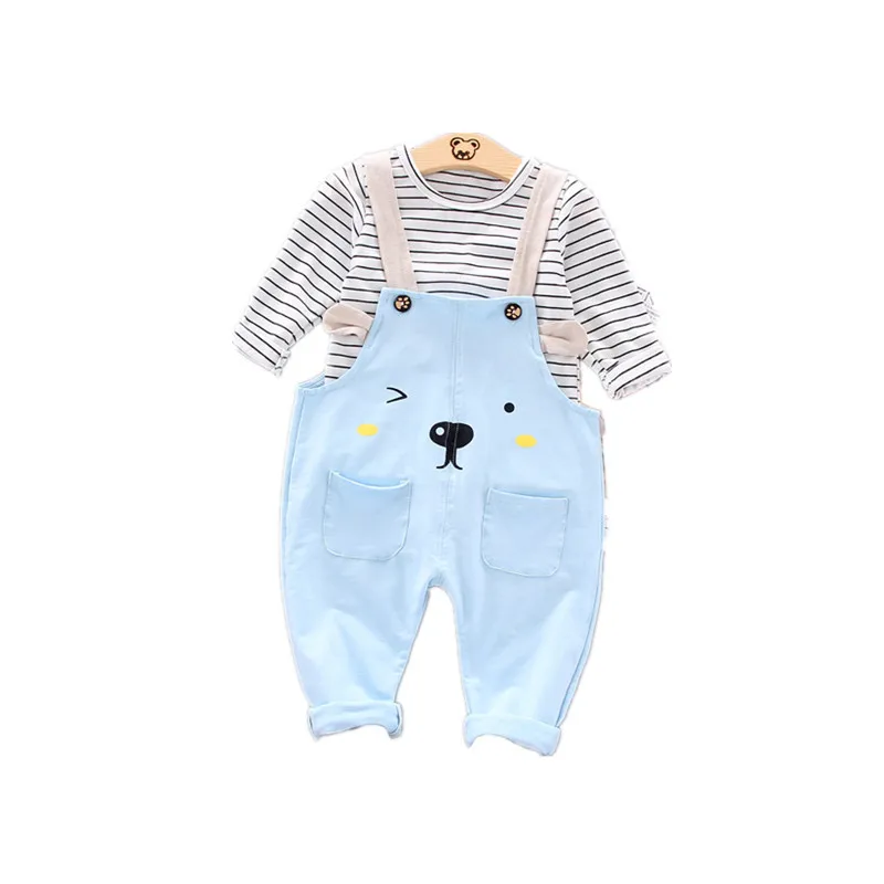 

[Mining] Childrenswear BOY'S Spring And Autumn Suspender Pants Set Baby Girls Casual Stripe Cute CHILDREN'S Suit