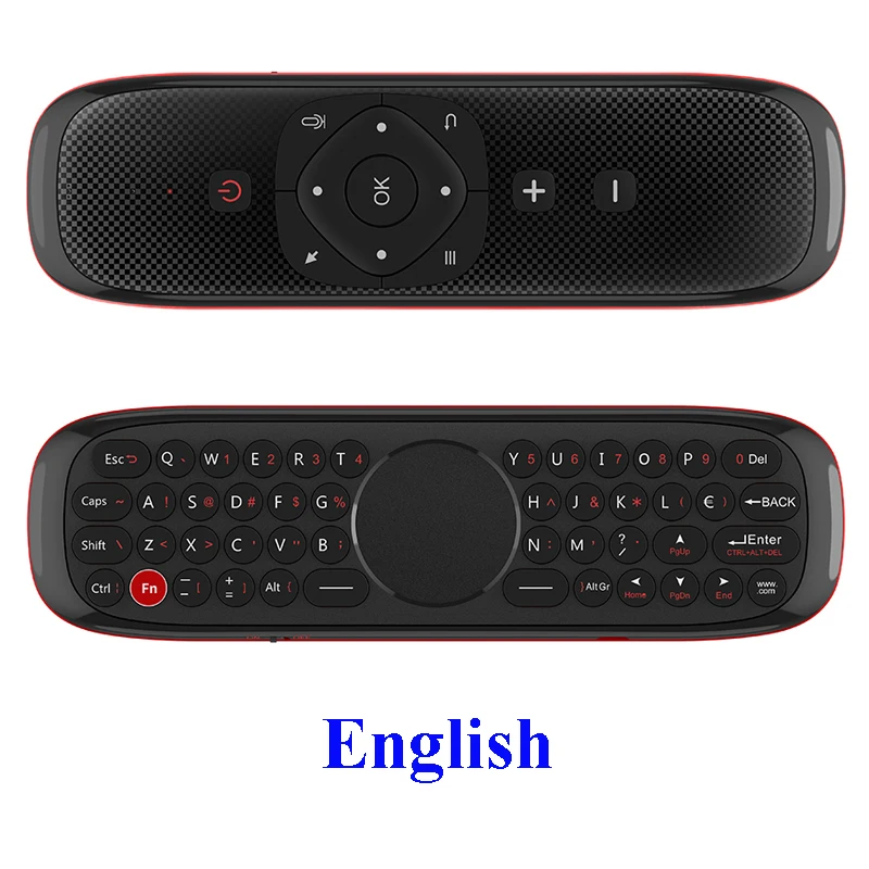 VONTAR W2 Air mouse голосовой пульт дистанционного управления микрофон 2,4G Беспроводная мини клавиатура гироскоп для H96 MAX X88 pro Android tv box PC - Цвет: English Version