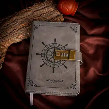 

B6 Vintage Notepad Notebook Diary Daily Memos Planner Agenda Notebook Pu Leather Sketchbook with Lock Office Student Password