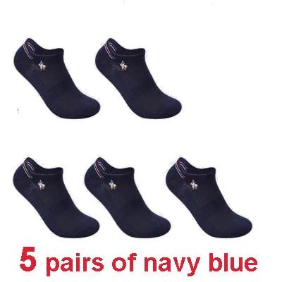 5 pairs of navy Pier Polo; дышащие повседневные мужские сетчатые носки, брендовые хлопковые короткие носки Мужские модельные туфли подарочные носки низкая цена прямые продажи 5 пар - Цвет: 5 pairs of navy