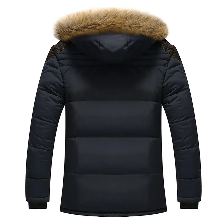 Mesn Parka Толстая зимняя куртка мужская теплая Модная флисовая куртка пальто с меховым воротником мужские парки с капюшоном верхняя одежда, GA491