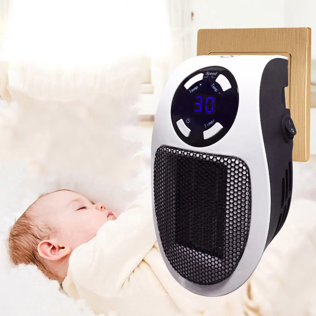 Light And Easy To Use Just Plug It Into The Socket Portable Electric Heater Fan Timing Air Warmer Wall-mounted Led Heater