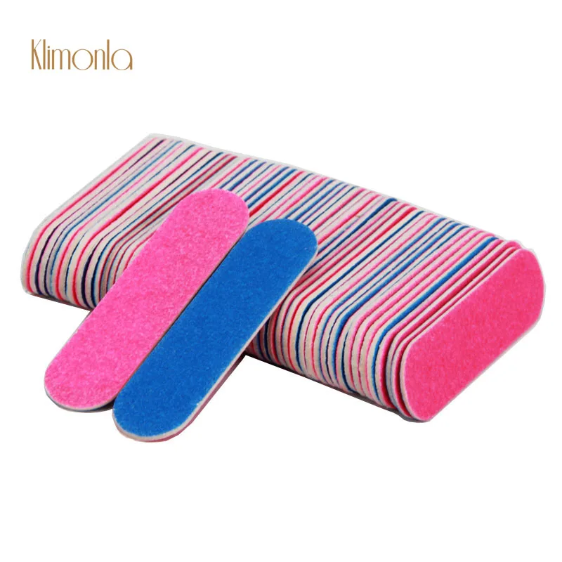 

200Pcs Professional Wooden Mini Nail File 100/180 Grit Pink Blue Nail Sanding File Manicure Nail Art Buffing Tools Accessories