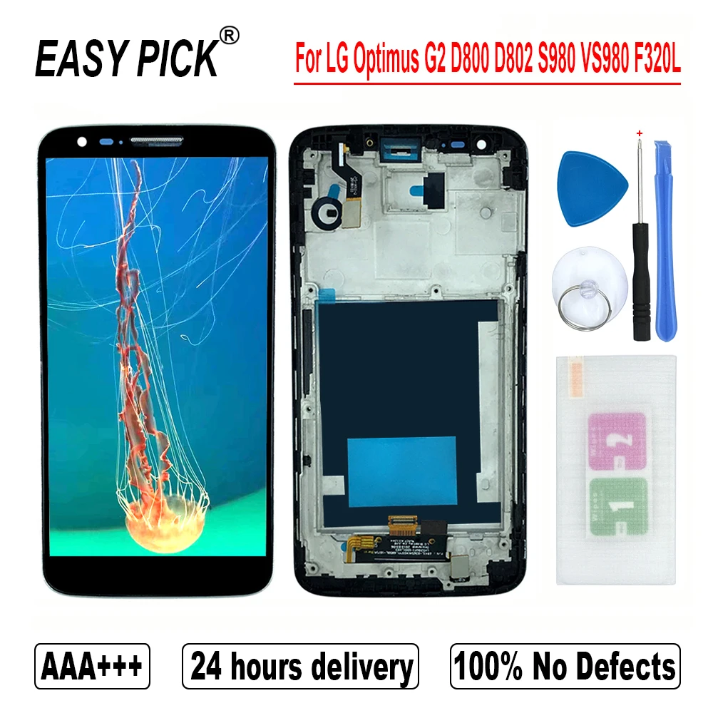 Tanie Dla lg optimus G2 D800 D801 D802 D803 D806 LS980 VS980 F320L F320S D805 wyświetlacz LCD ekran dotykowy digitalizacją montaż z bezpłatnych narzędzi w