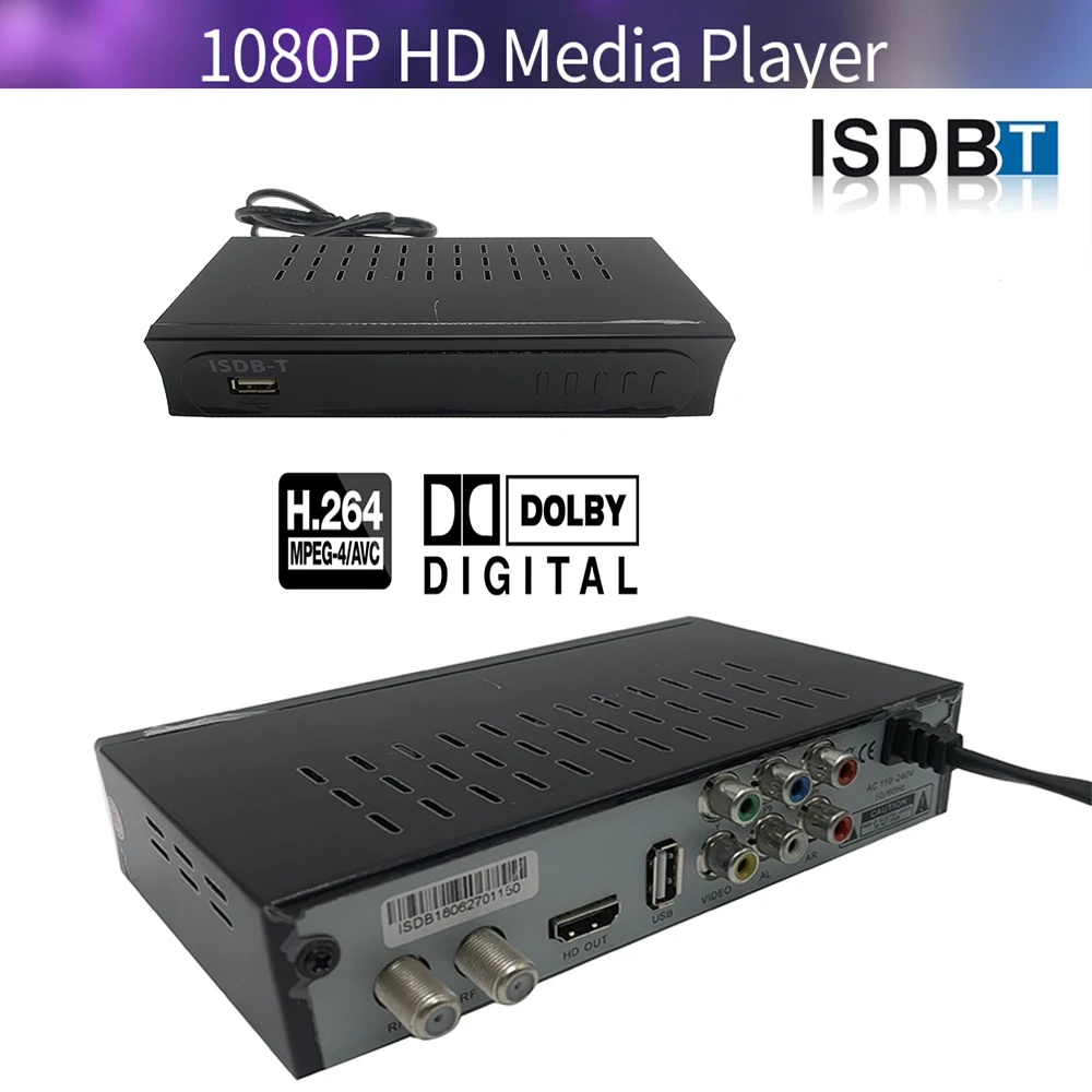 NEW In Car ISDB-T Digital TV Freeview Receiver ISDBT HD Tuner MPEG4 Brazil Chile 