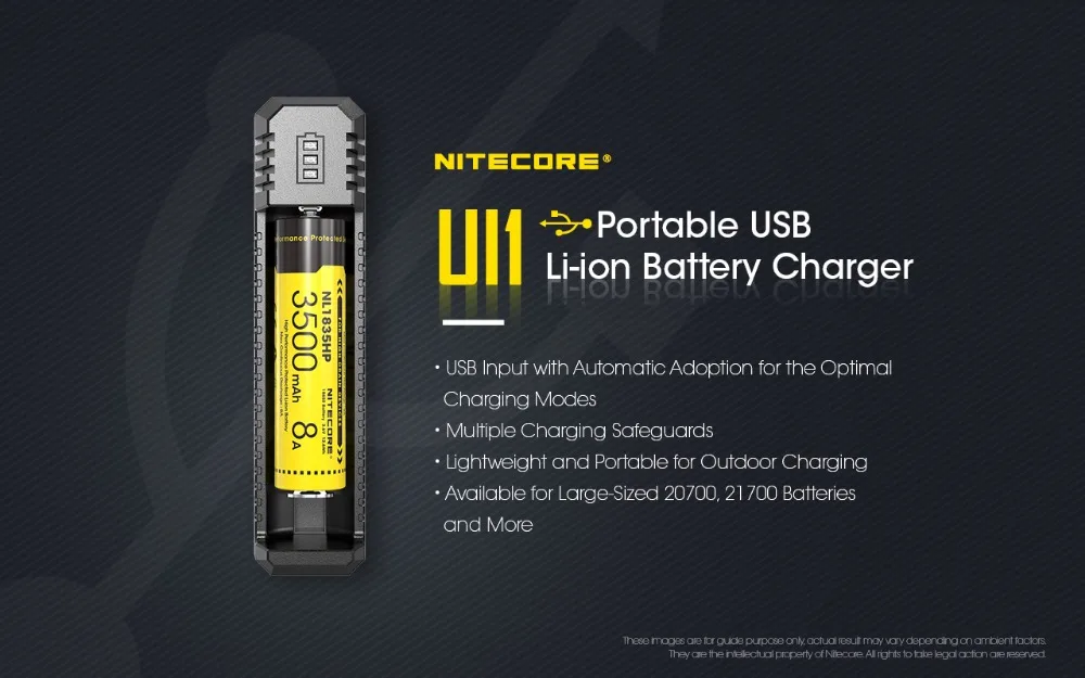 NITECORE UI1 usb зарядка Li-Ion IMR 21700 зарядное устройство+ NITECORE 21700 литий-ионная аккумуляторная батарея NL2150 5000mAh 3,6 V 18Wh