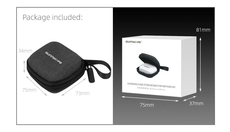 Устойчивая к царапинам зарядная коробка сумка для хранения для Insta360 Go Спортивная камера сумка Мягкий чехол для переноски Защитный протектор аксессуар