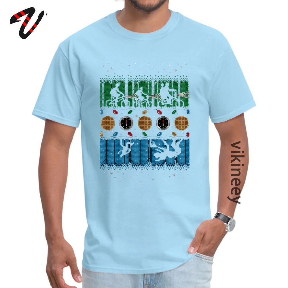 Classic StrangerThingsUpsideDownChristmas Men&amp;#39;s Top T-shirts Company Summer Tops Shirts Crew Neck 100% Cotton T Shirts StrangerThingsUpsideDownChristmas light