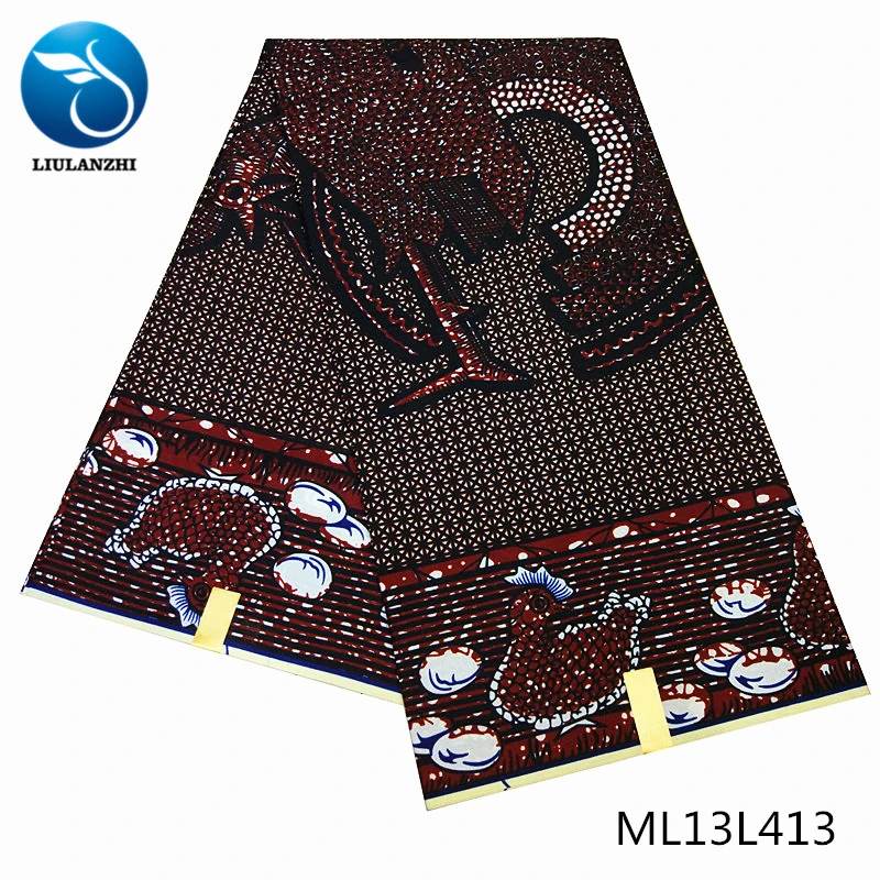 ML13L413 LIULANZHI Анкара воск ткань материал шитье для женщин платье африканская печать tissu 6 ярдов дешевле восковые принты ML13L411-427 - Цвет: ML13L413
