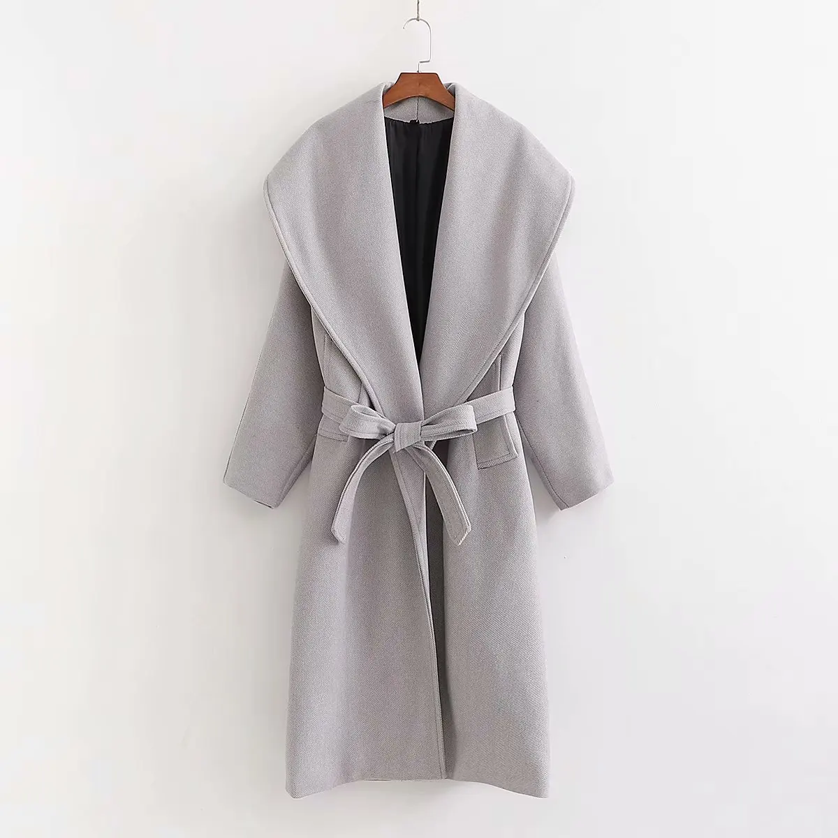 

2020 Spring New Style Europe And America WOMEN'S Dress Europe And America Fashion Trend of the Wind with Belt Overcoat