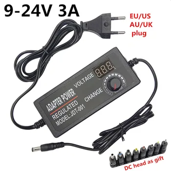 

Adjustable AC to DC switch 12V 18V 24V 9V 3A Universal adapter display screen voltage Regulated power switch supply adaptador