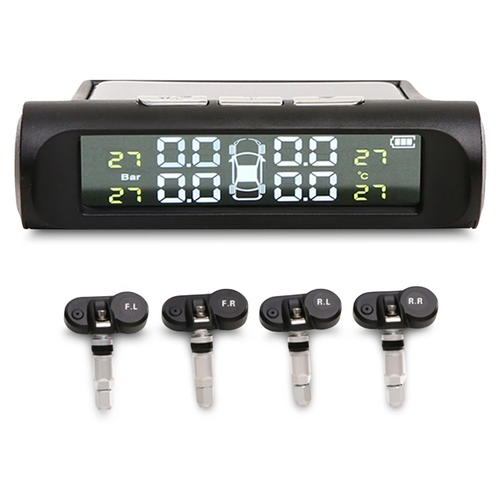 Новая система контроля давления в шинах, солнечная система TPMS, прибор для определения времени с 4 внутренними датчиками, автомобильные аксессуары XZ-77
