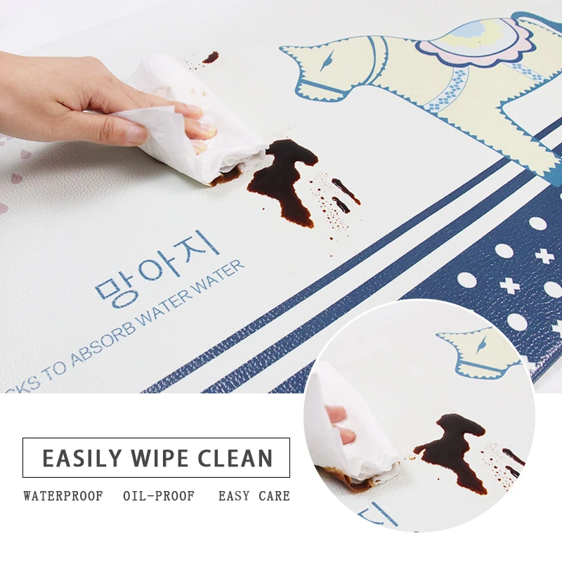 RULDGEE Nordic Kitchen Mat Anti-skid and Oil-proof Household Full PVC Carpet Long Strip Waterproof Mat can be Wiped No-clean