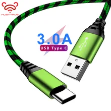 MUSTTRUE кабель для передачи данных usb type C нейлоновый Плетеный адаптер синхронизации для huawei p30 pro USB-C провод для быстрой зарядки для samsung s9 plus type C