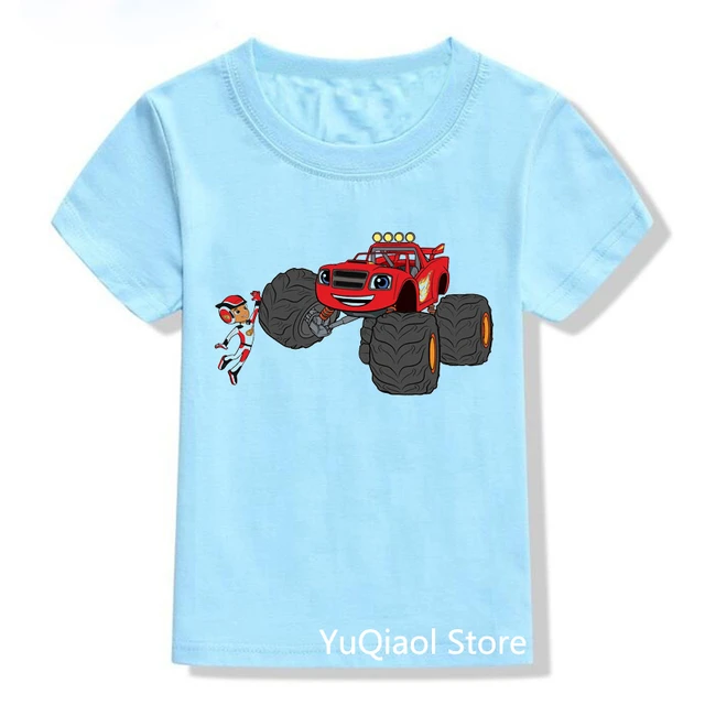  DJYLBV Camiseta de manga corta para niños Blaze Car para niños  de 5 a 12 años, azul (963-blue) : Ropa, Zapatos y Joyería