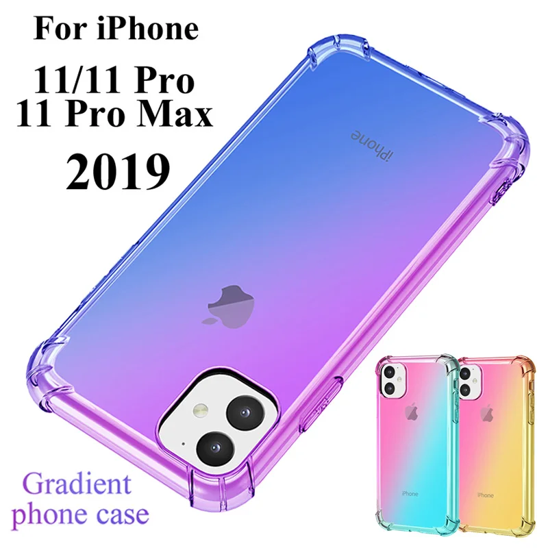 

Case on for apple iPhone 11 pro max 2019 phone cover xr xs max silicone skin lPhone x xsmax 11pro slim gradient protetive coque