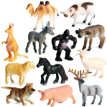 

12 pcs/set Small Size Wild Animal Model Action Figure PVC Children Cognitive Toys
