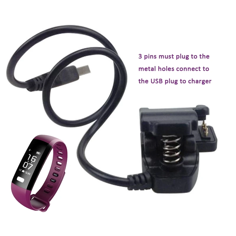 Black Portable USB charger for R5 MAX Wristband R5 PRO smart bracelet 3 PINS Universal USB Charger High Quatity Hot sale Black Portable USB charger for R5 MAX Wristband R5 PRO smart bracelet 3 PINS Universal USB Charger High Quatity Hot sale
