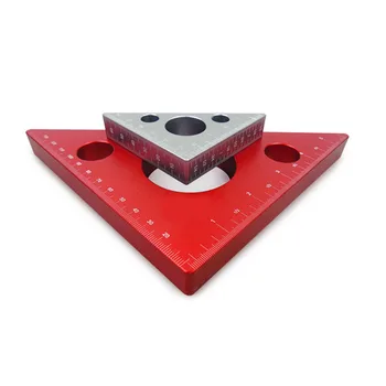 

90 Degrees Aluminum Alloy Height Ruler Metric Inch Woodworking Triangular Ruler Measuring Tools Kit Set Machinist Square Clamp