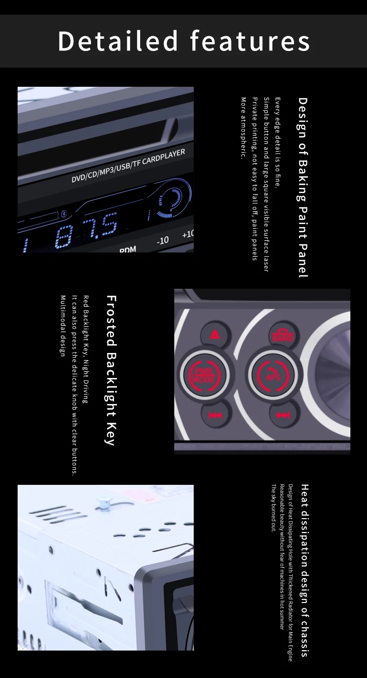 Автомобильный CD-плеер DVD VCD Player Bluetooth 4,0 Аудиомагнитола видео Выход музыкальный плеер DVD плеер/USB/AUX/TF ЖК-дисплей авто мультимедийный автомобильный DVD