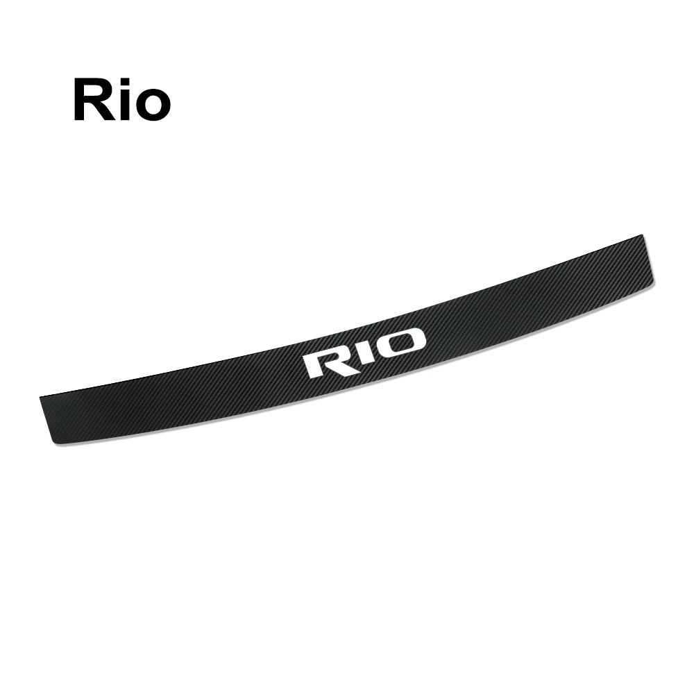 Carbon Car Rear Bumper Stickers For Kia Sportage 3 4 QL Rio 3 4 K2 Optima Sorento Picanto Ceed Forte Cadenza K9 Soul Accessories - Название цвета: For Rio