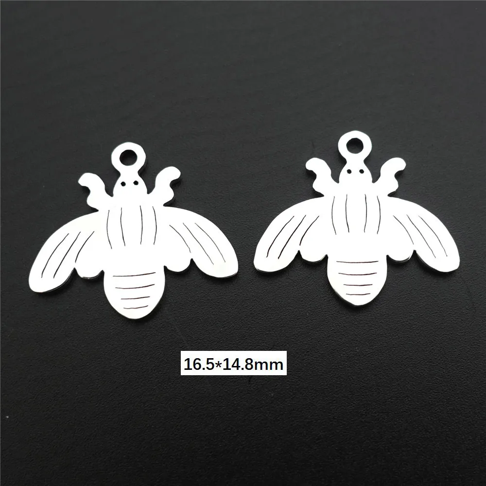 bee Подвески из нержавеющей стали компонент летучая мышь Супермен Акула пчела голубь медведь лапа птица кошка слон Лебедь Кулон Diy ювелирных изделий - Окраска металла: bee