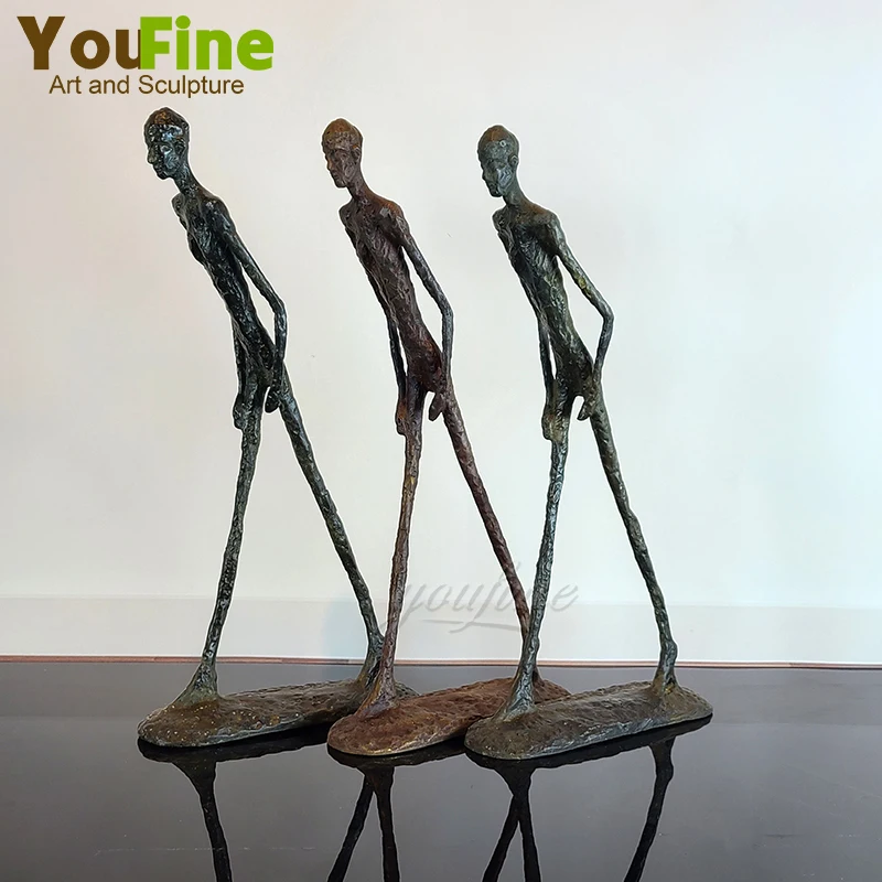 30 см Декор интерьера древней бронзы Giacometti скульптура ходьба человек бронзовая