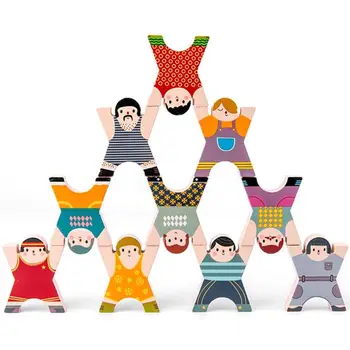 

Wooden Stacking Hercules Interlock Toys Balancing Blocks Games Children Educational Toys