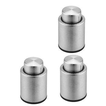 

3 Pack Reusable Wine Stopper,Stainless Steel Wine Preserver with Time Scale, Wine Saver Keep Wine Fresh Corks
