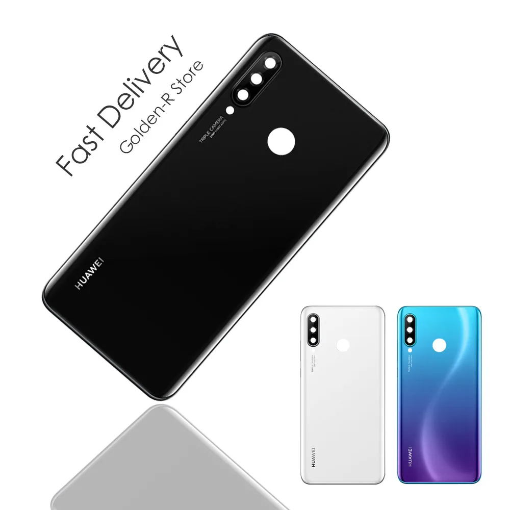 Оригинальная задняя батарея стеклянная крышка Замена для huawei P30 lite задняя крышка корпуса для Nova 4e+ наклейка