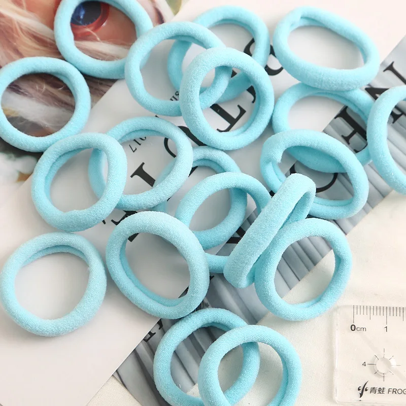 Light blue 50 шт./упак. детская 3 см Цвет кольцо на голову эластичная повязка для головы с нахлестом из нейлона для Девочки Аксессуары для волос резинкой "конский хвост", повязка на голову, детский головной убор с бантом - Цвет: Light blue