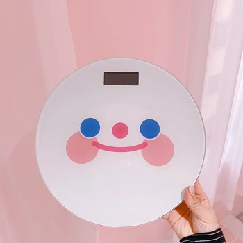 

Smile Face Action Figure Tempered glass Cute Electronic Digital Floor Body Scale Weight Balance LCD Display 5181