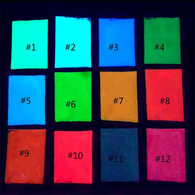 12Color-10g Nail Luminous Phosphor Powder Fluorescent Pigment For Nails/Makeup... Neon Bright Dust Glow In The Dark Powders @GY1