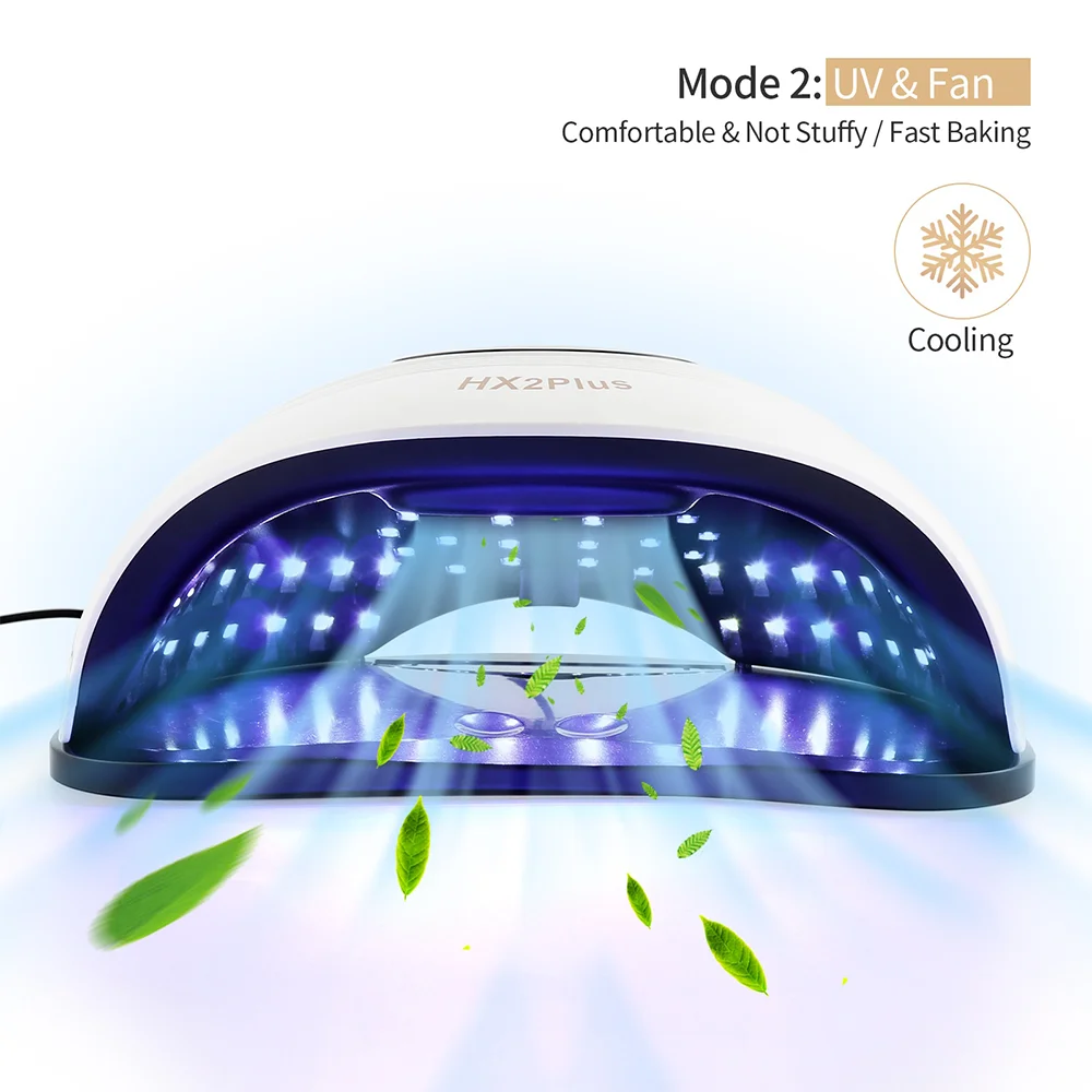 Ventilatore per unghie ad aria calda e fredda, 120 W, 60 luci a LED, lampada UV per unghie a polimerizzazione rapida, ventilatore per asciugatura, riscaldamento e raffreddamento, asciugacapelli per unghie_voghion.com