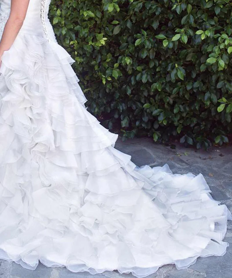 Винтажное платье размера плюс Vestido de noiva Longo без бретелек с оборками свадебное платье из органзы со шнуровкой платья для матери невесты