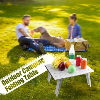 

Outdoor Micro Table Mini Camping Table Foldable Aluminum Table for Park Picnic Beach Leisure Ground Relaxing