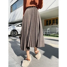 MISHOW зимние женские модные нестандартные Вязаные Юбки Женские однотонные юбки с высокой талией MX19D1722