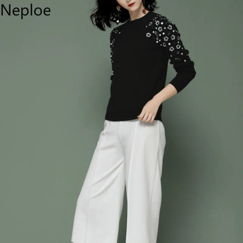 Tanie Neploe O Neck sweter luźny sweter kobiety elegancki Foral dzianiny dół Jersey Mujer Invierno 2020 jesień dziki Student Top 46079