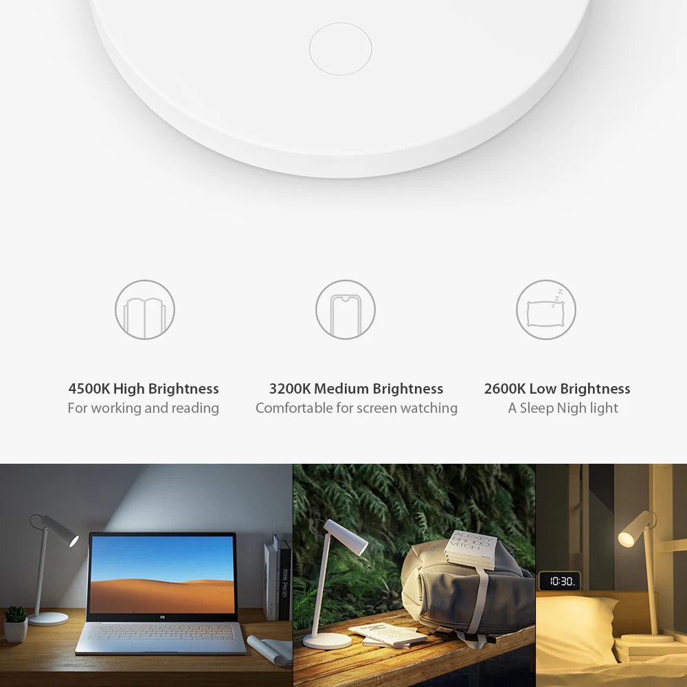 XIAOMI MIJIA Mi настольная лампа светодиодный смарт-настольные лампы для учебы лампа для чтения офисный Настольный светильник портативный прикроватный ночной Светильник перезаряжаемый