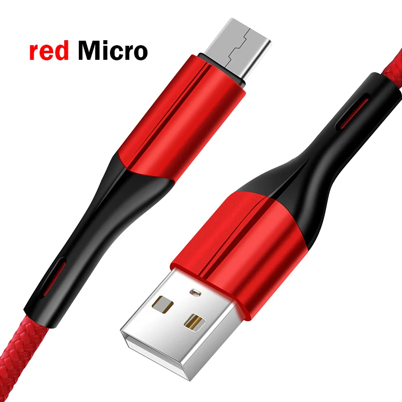 Супер зарядное устройство USB быстрое зарядное устройство кабель для iOS 5A Android линия передачи данных 1 м USB зарядный кабель для передачи данных type-C Micro USB мобильный телефон - Цвет: Red for Micro
