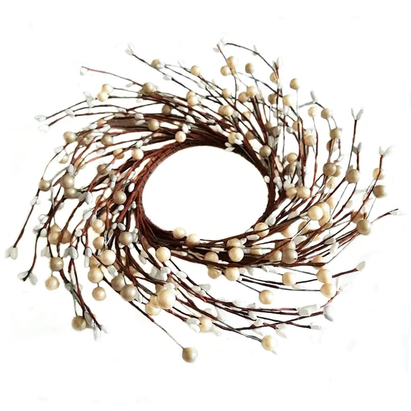 A Christmas Door Wall Decoration Wreath New Year Primitive White Pearl Berry Pip Berry Wreath Guirnalda Navidad - Цвет: A