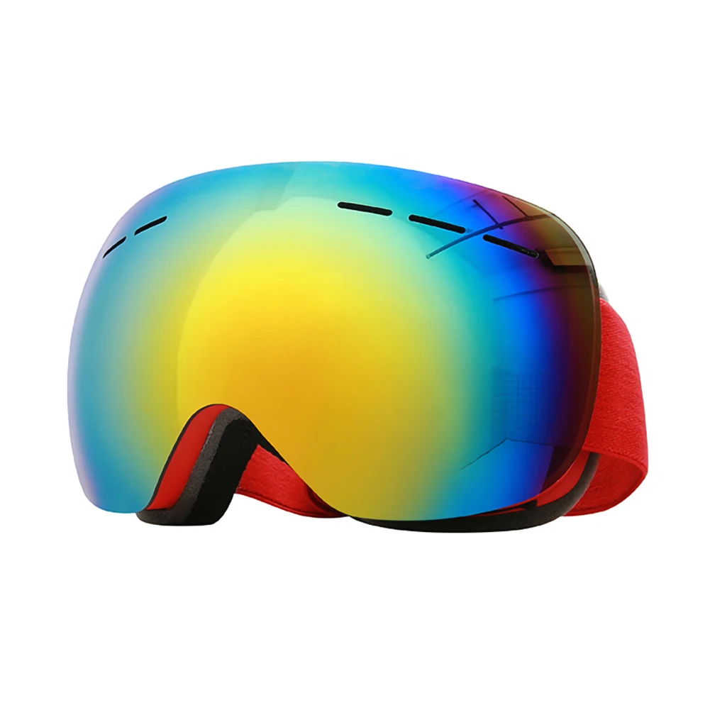 Лыжные очки для мужчин и женщин, очки для сноуборда, очки для катания на лыжах с защитой от уф400 лучей, лыжные очки, противотуманные лыжные маски - Цвет: Red Red