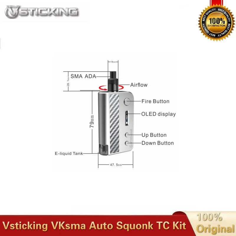 vsticing VKsma Auto Squonk TC комплект с чипом Yihi встроенный аккумулятор 1400 мАч два Капающих атомайзера автонаполнение Vape комплекты
