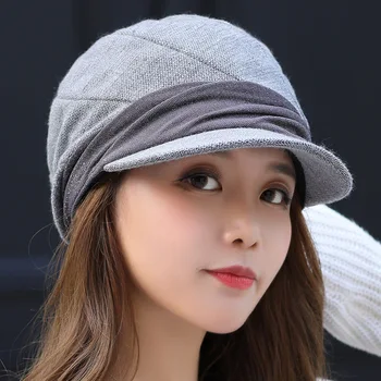 

New Female Flat Hat Top Mixed Felt Material Navy Hat Girls Autumn Art Leisure Newspaper Women Hat CHIC Beret