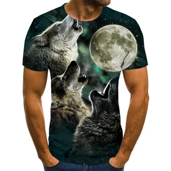 

Hot Sale Men's T-shirts 3D Printed Popular Top Wolf Pattern T-Shirt Wolf Tshirts Men's Short Sleeve Personalized Boy's Tops