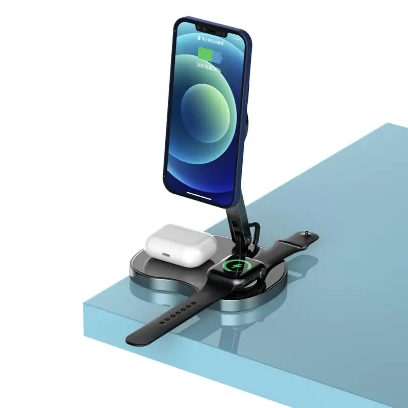 Carregador sem Fio Fone de Ouvido Carregador sem Fio para o Telefone Airpods para Iver Novo Telefone Móvel Relógio Titular Carga Rápida para o 3in1 15w 8 móvel fone de ouvido relógio titular carga