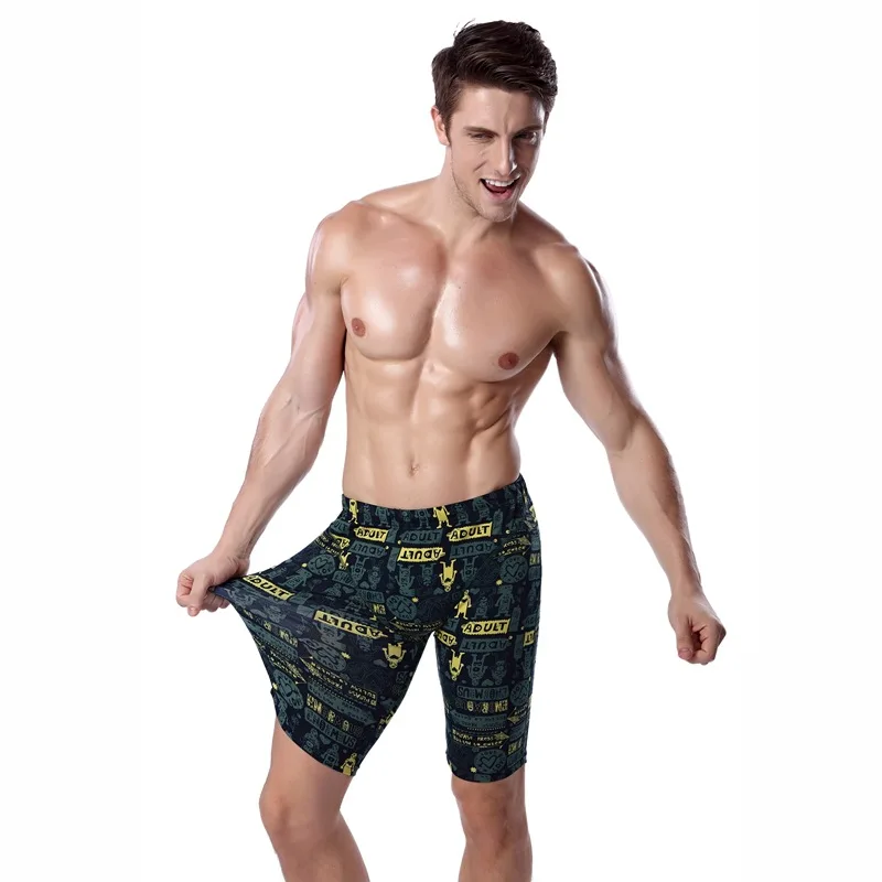 

Profession Quick-Dry Short MEN'S Swimming Trunks Boxer-Style Bathing Suit Plus-sized Long Swimming Trunks
