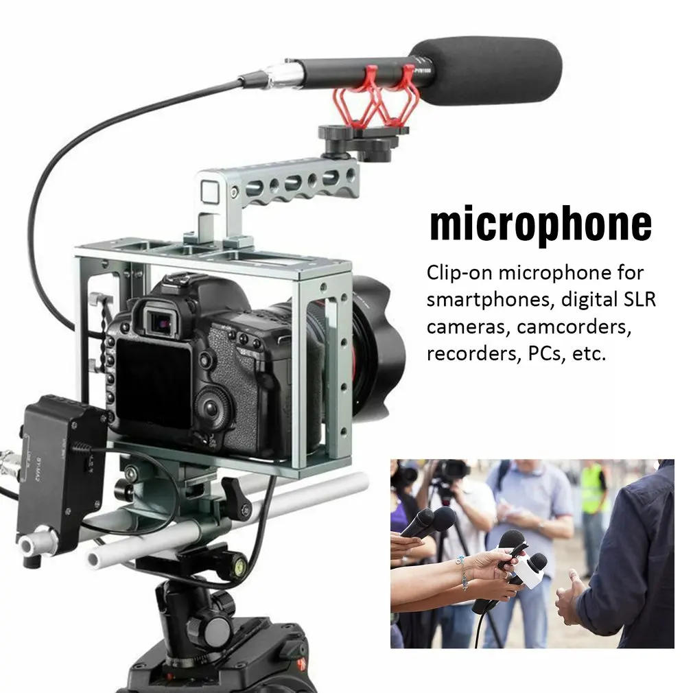 BY-MA2 Двухканальный аудио микшер XLR Jack 6,5 мм до 3,5 мм Беспроводная микрофонная система для DSLR камеры
